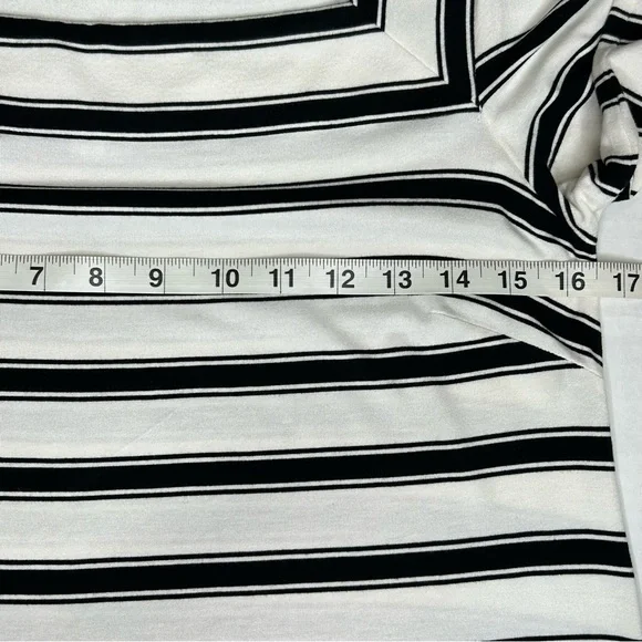 Loft Black/White Striped XS Long Sleeve Dress - Picture 8 of 13